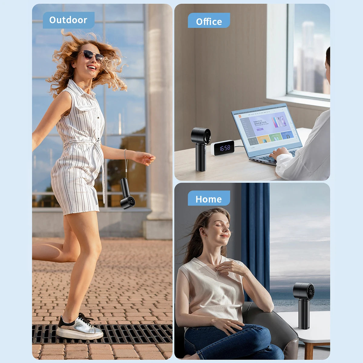 coldSky Portable Handheld Fan High-Speed Cooling Fan 4000mAh Battery Rechargeable Mini Fan Perfect for Beach Travel Vacation