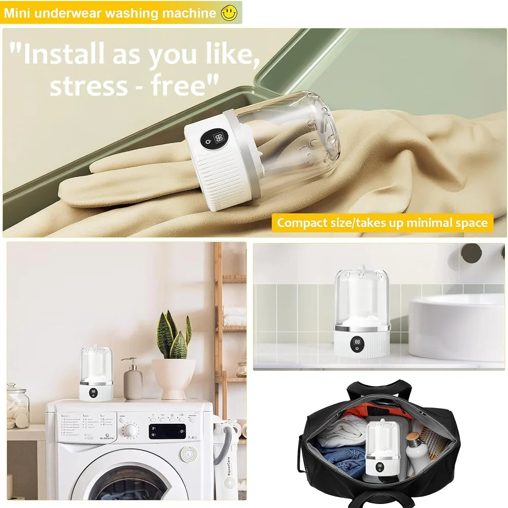 Portable Mini Washing Machine Mini Laundry Washer Machine Underwear Cleaning Tool For Dormitories Travel Camping Hotel Apartment
