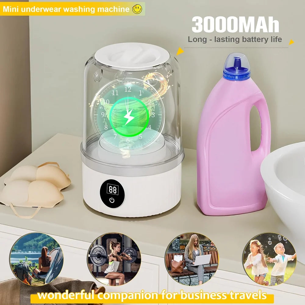 Portable Mini Washing Machine Mini Laundry Washer Machine Underwear Cleaning Tool For Dormitories Travel Camping Hotel Apartment