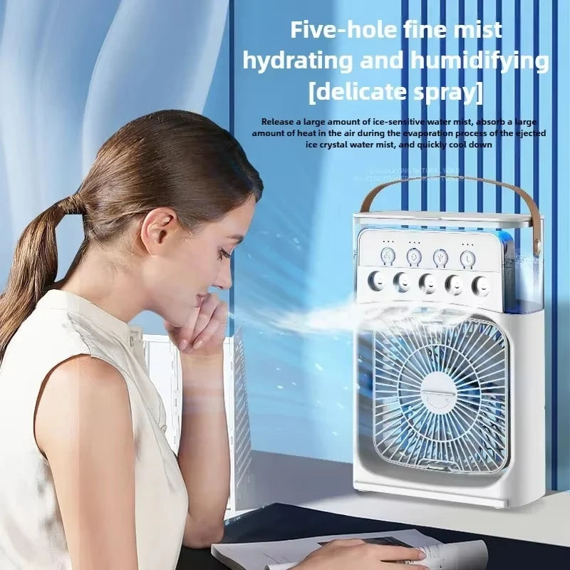 Midea Portable 3 In 1 Fan AIr Conditioner Household Small Air Cooler LED Night Lights Humidifier Air Adjustment Home Fans New