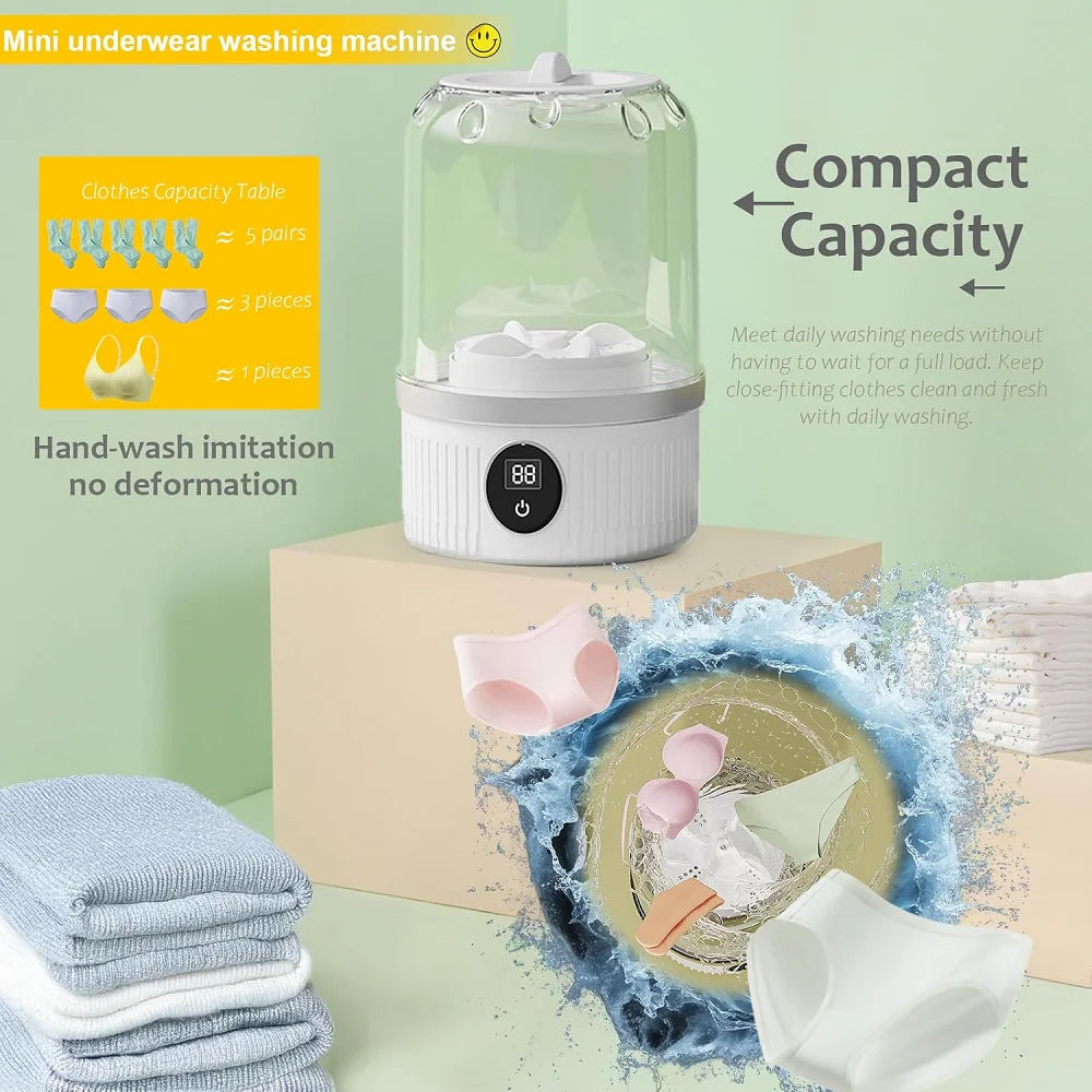 Portable Mini Washing Machine Mini Laundry Washer Machine Underwear Cleaning Tool For Dormitories Travel Camping Hotel Apartment