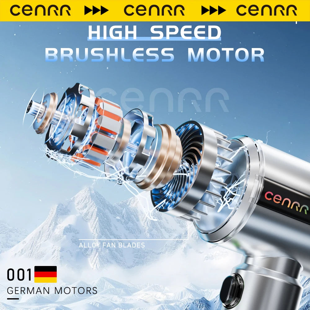 NEW CENRR Car Vacuum Cleaner for Home Strong Suction Powerful Portable HandHeld Car Cleaner Dust Display Lamp Air Gun
