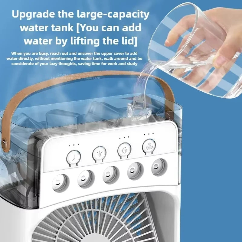 Midea Portable 3 In 1 Fan AIr Conditioner Household Small Air Cooler LED Night Lights Humidifier Air Adjustment Home Fans New
