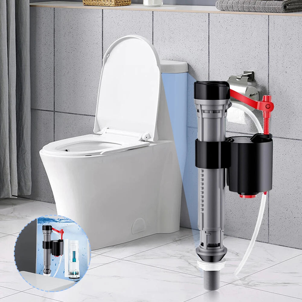 Universal Toilet Fill Valve Adjustable Height Tank and Bowl Water Control 19.5-30.5cm Bathroom Shank Inlet Float