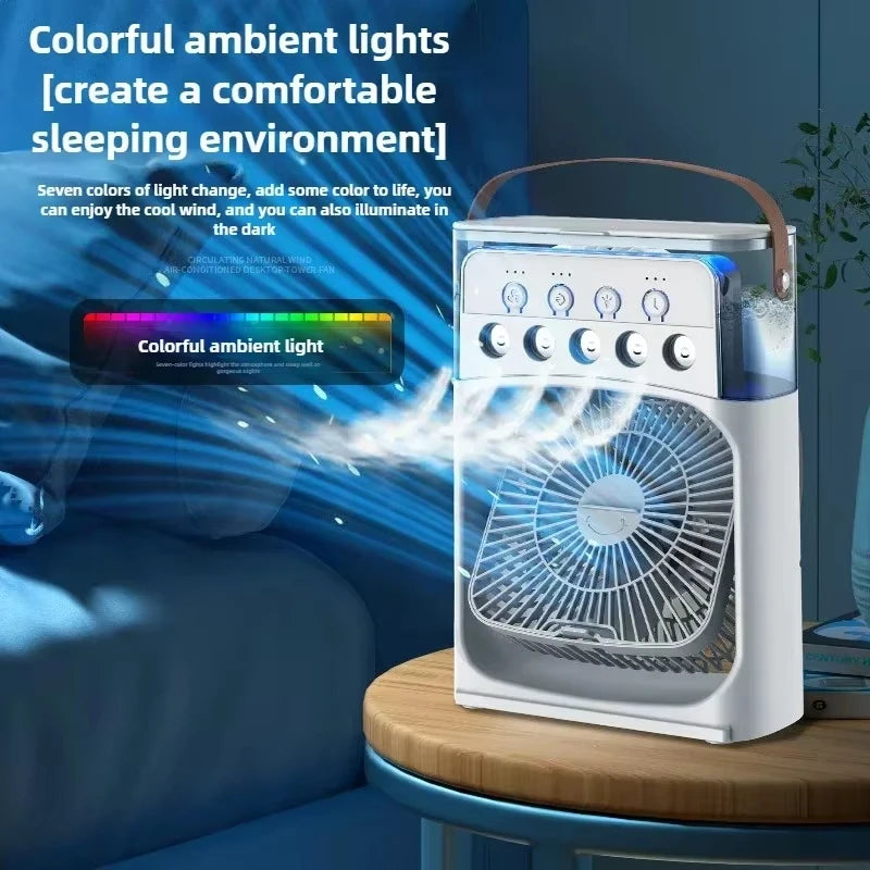 Midea Portable 3 In 1 Fan AIr Conditioner Household Small Air Cooler LED Night Lights Humidifier Air Adjustment Home Fans New