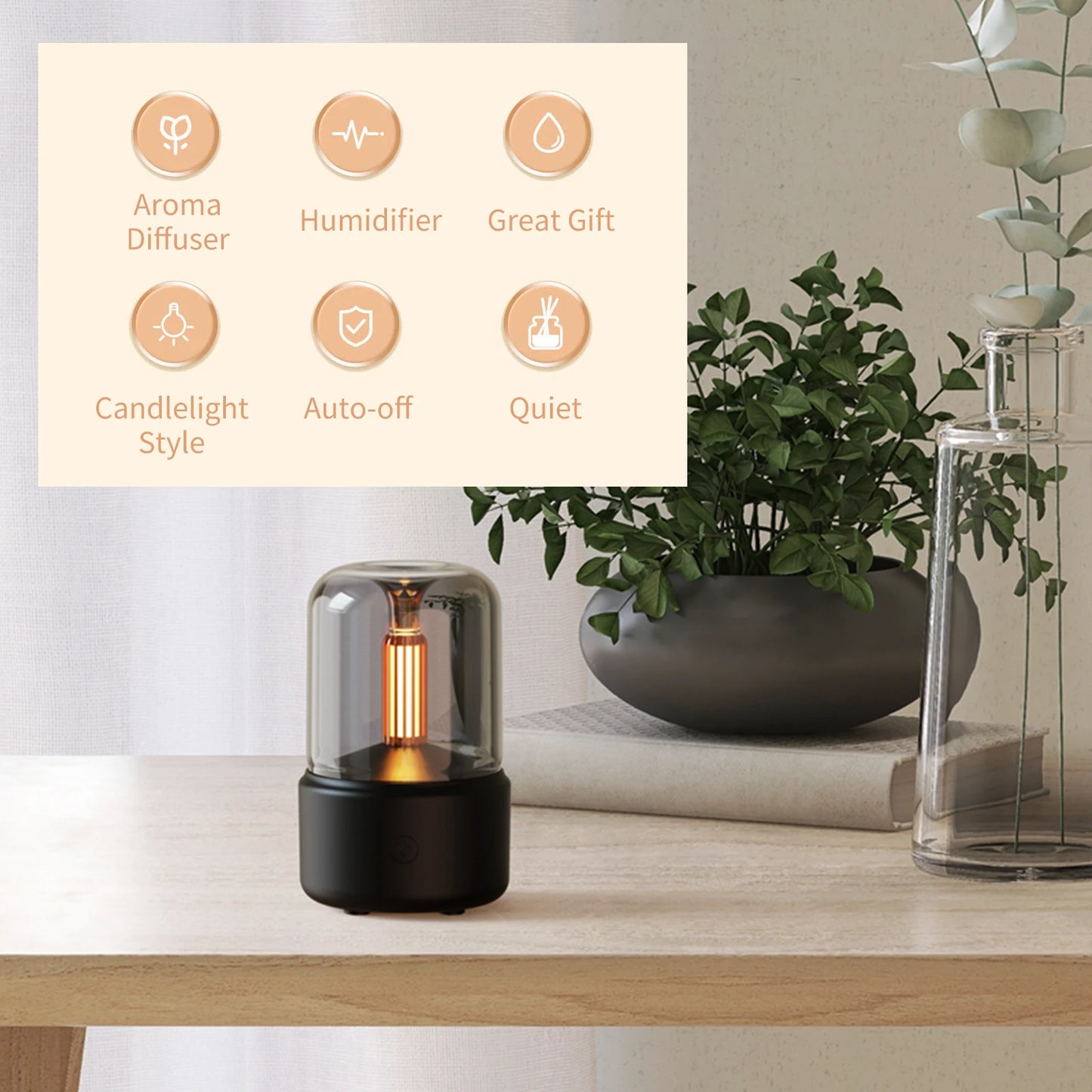 Portable Mini Aroma Diffuser USB Air Humidifier Essential Oil Night Light Cold Mist Maker Sprayer for Home Gift