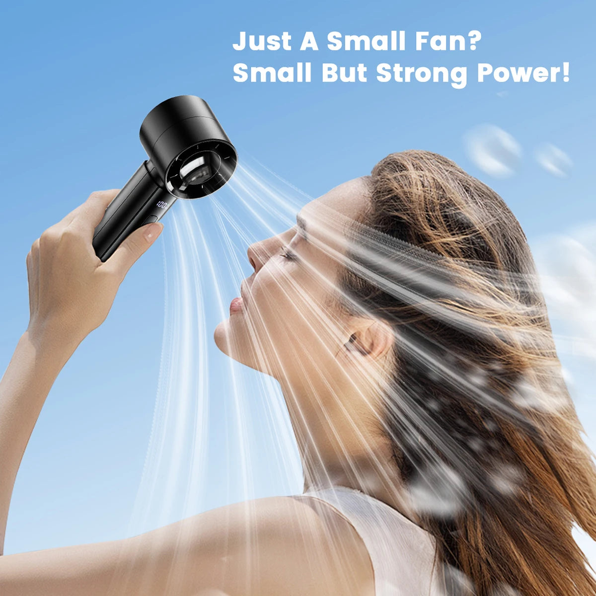 coldSky Portable Handheld Fan High-Speed Cooling Fan 4000mAh Battery Rechargeable Mini Fan Perfect for Beach Travel Vacation