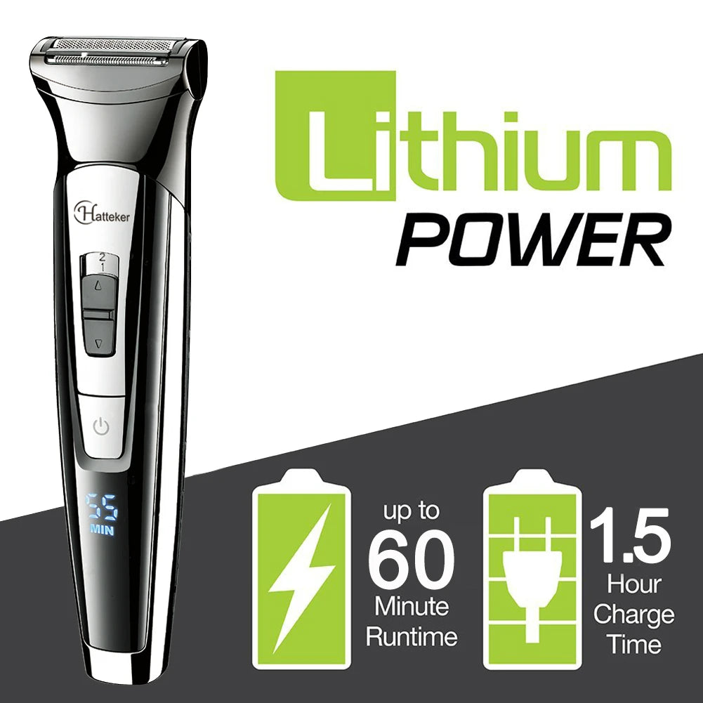 Hatteker 5in1 Adjust Hair Beard Trimmer Professional For Men Electric Shaver Hair Clipper Washable Facial&Body Groomer RFC-58805