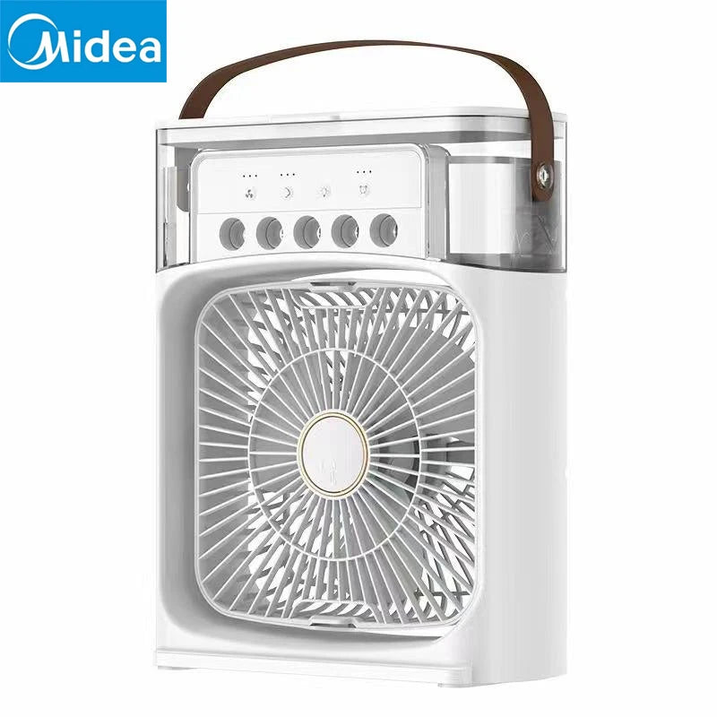 Midea Portable 3 In 1 Fan AIr Conditioner Household Small Air Cooler LED Night Lights Humidifier Air Adjustment Home Fans New