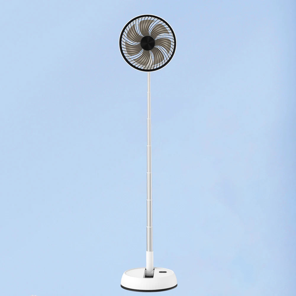 Remote control outdoor folding telescopic aluminum alloy fan timed shaking home office fan silent desktop floor 7200mAh fan