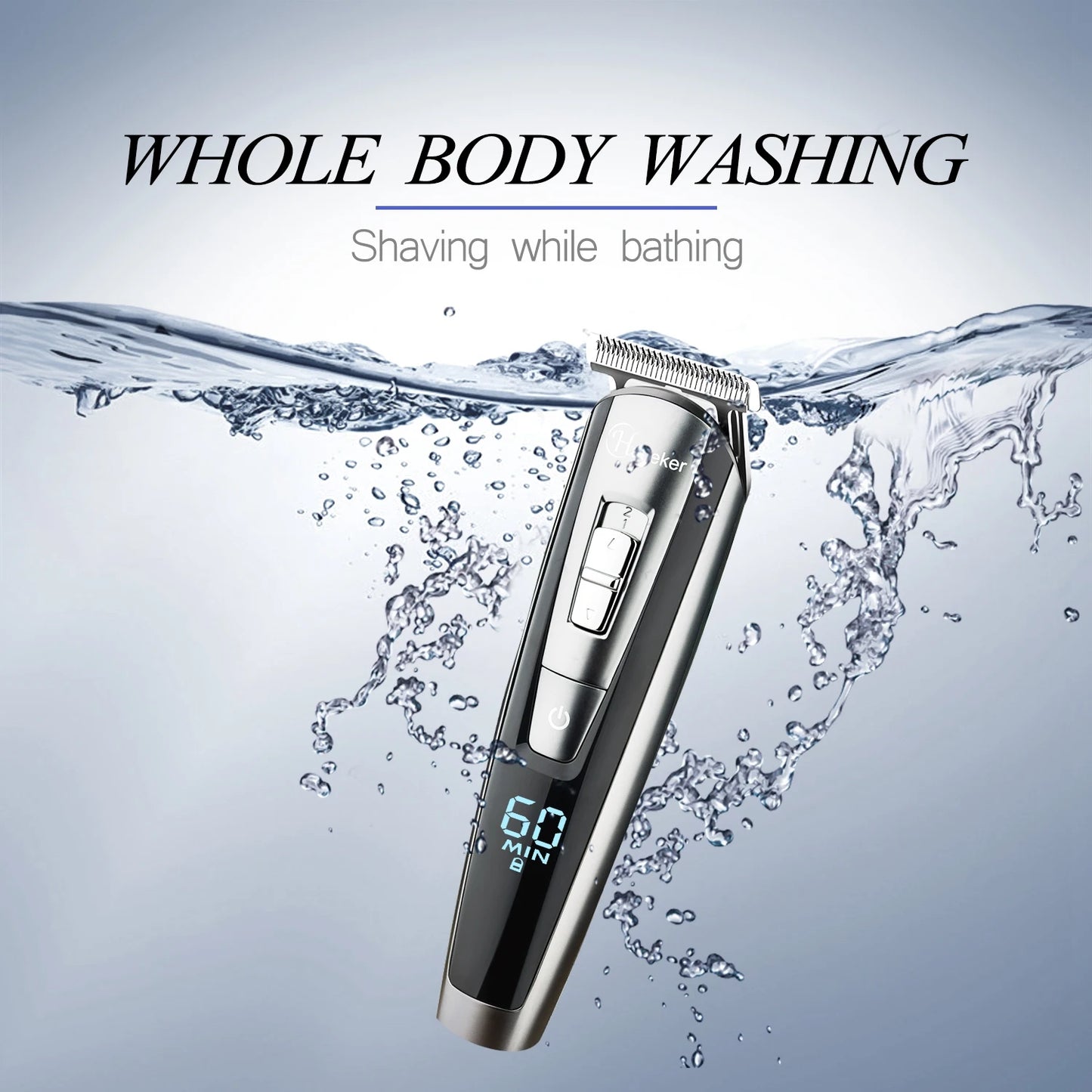 Hatteker 5in1 Adjust Hair Beard Trimmer Professional For Men Electric Shaver Hair Clipper Washable Facial&Body Groomer RFC-58805