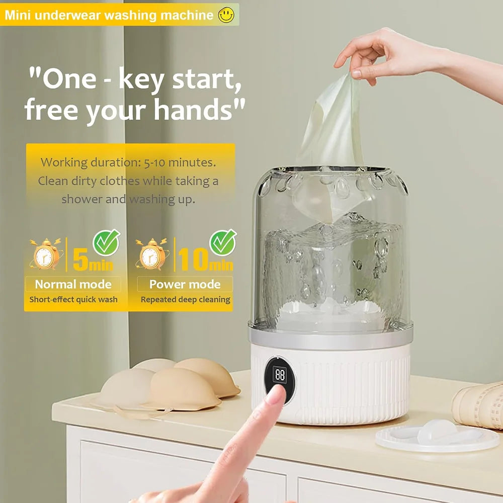 Portable Mini Washing Machine Mini Laundry Washer Machine Underwear Cleaning Tool For Dormitories Travel Camping Hotel Apartment