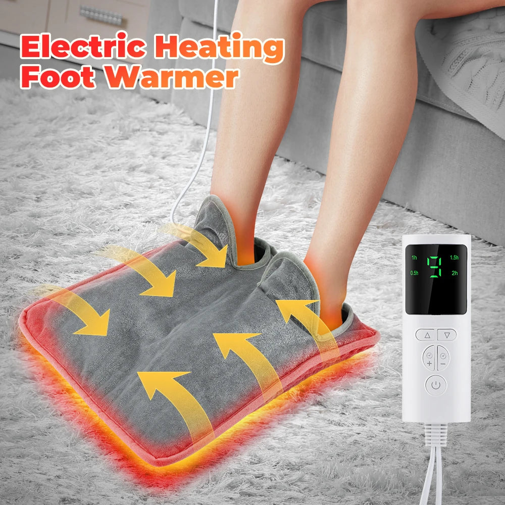 Winter Electric Foot Heating Pad USB Charging Soft Plush Washable Foot Warmer Heater Improve Sleeping Household Foot Warming Mat