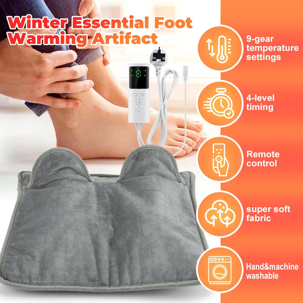 Winter Electric Foot Heating Pad USB Charging Soft Plush Washable Foot Warmer Heater Improve Sleeping Household Foot Warming Mat