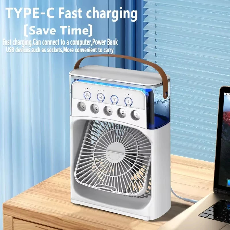 Midea Portable 3 In 1 Fan AIr Conditioner Household Small Air Cooler LED Night Lights Humidifier Air Adjustment Home Fans New