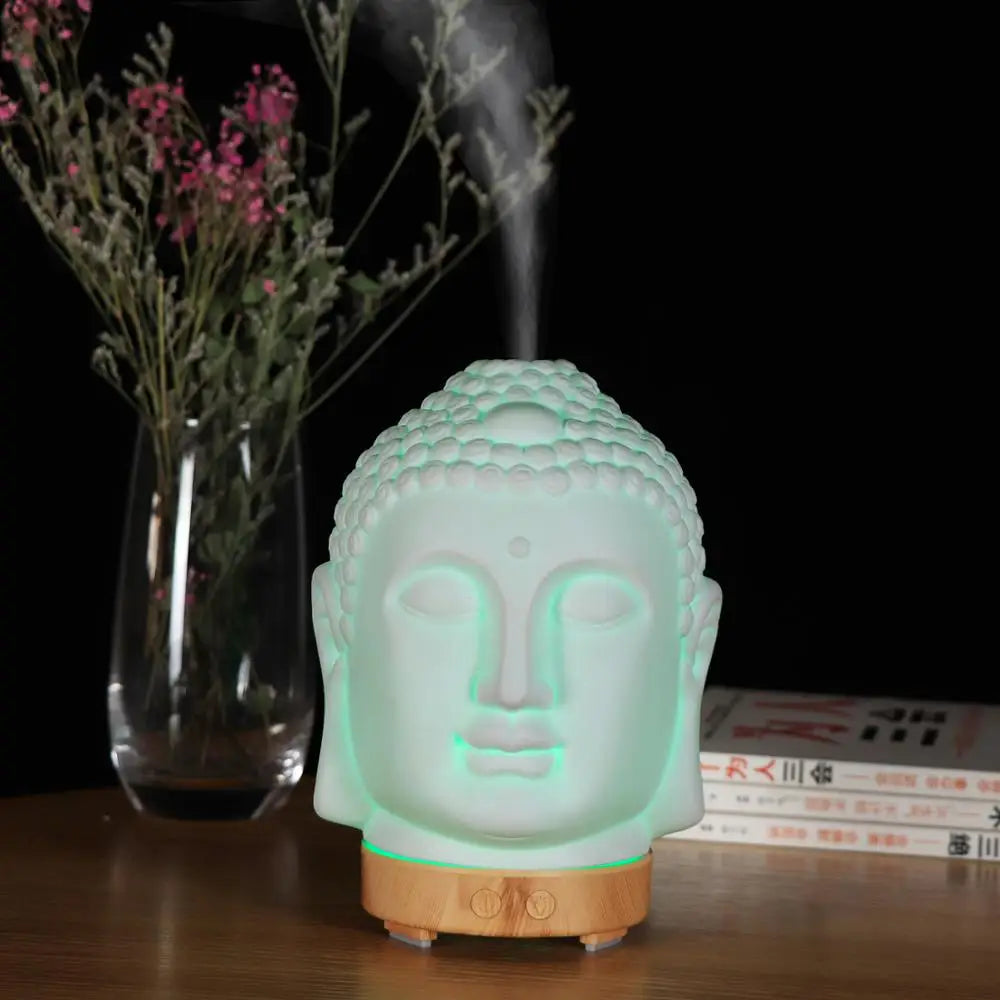 100ml Essential Oil Diffuser Buddha head Humidifier With Night Lamp Aromatherapy Mist Foger Maker Essential Oil Diffuse For Home