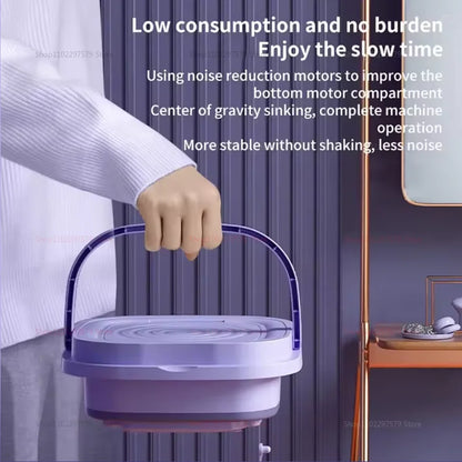 8L Portable Foldable Small Washing Machine With Spin Dryer Home Washing Machine Set Suitable For Socks And Underwear Dormitory