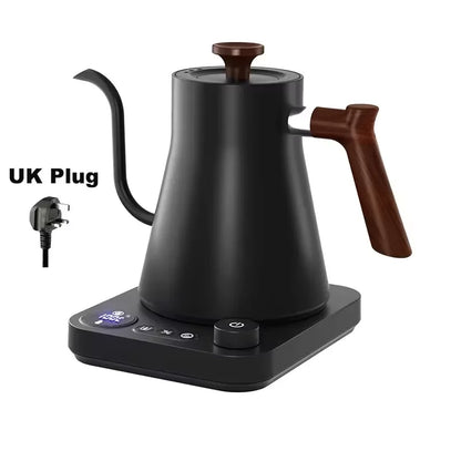 Portable Travel Hand Brewed Coffee Pot 0.9L Gooseneck Kettle Stainless Steel Intelligent Constant Temperature Electric Kettle