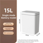 Smart Bathroom Trash Can Automatic Bagging Electronic Trash Can White Touchless Narrow Smart Sensor Garbage Bin Smart Home 15L