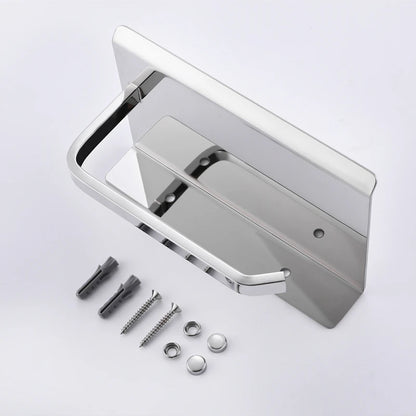 High Quality Wall Mounted Toilet Paper Holder Rustproof Thickened 304 Stainless Steel Storage Rack for Bathroom Kitchen