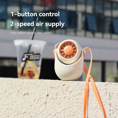 Silicone cord adjustable wind direction turbine desktop halterneck handheld outdoor convenient USB small fan