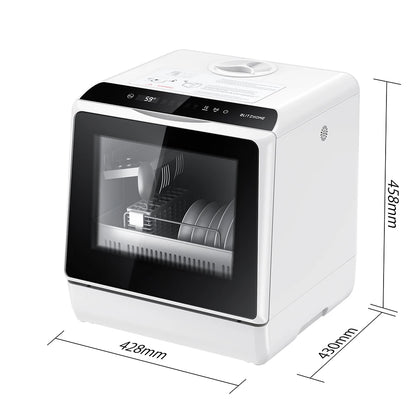 BlitzHome BH-CDW1 Smart Portable Countertop Dishwasher with APP Control 4-6 Sets Big Capacity Dual Water Inlet Modes Washers