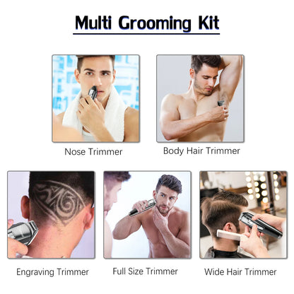 Hatteker 5in1 Adjust Hair Beard Trimmer Professional For Men Electric Shaver Hair Clipper Washable Facial&Body Groomer RFC-58805