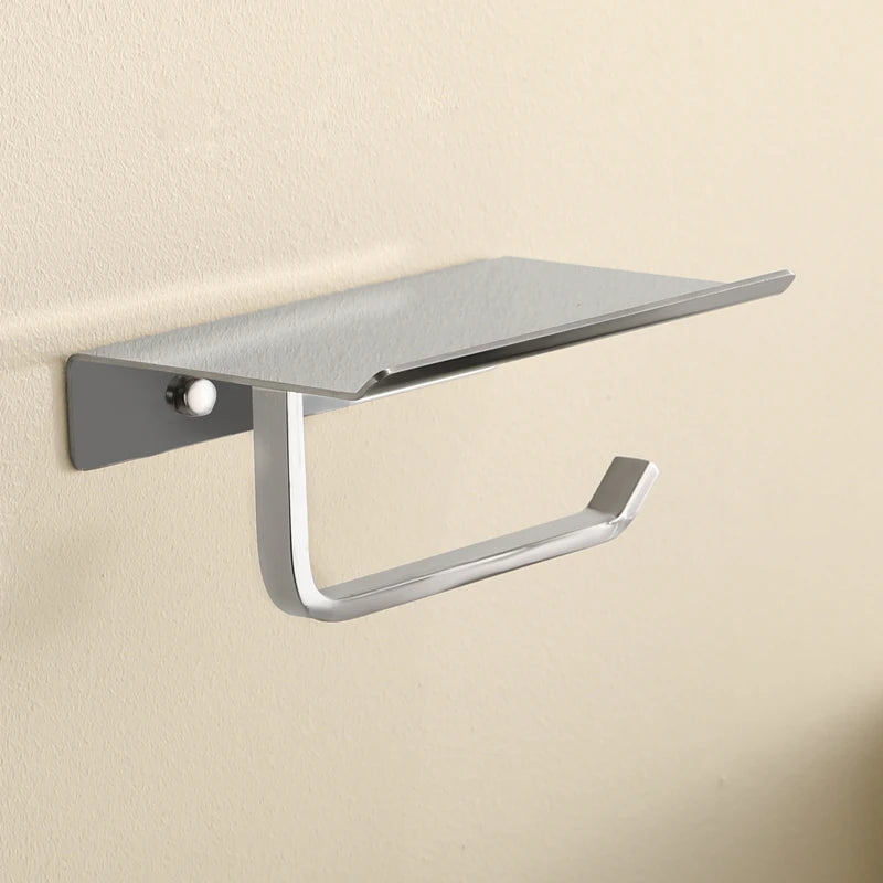 High Quality Wall Mounted Toilet Paper Holder Rustproof Thickened 304 Stainless Steel Storage Rack for Bathroom Kitchen