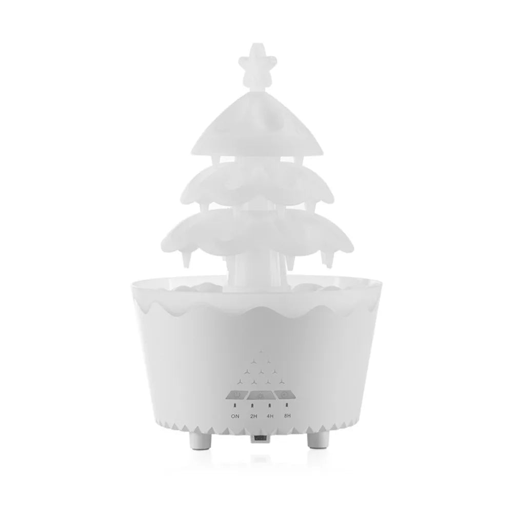 Christmas Tree Raindrops Air Humidifier UFO Umbrella Aroma Essential Oils Diffuser RGB Night Lights Home Office Aroma Diffuser
