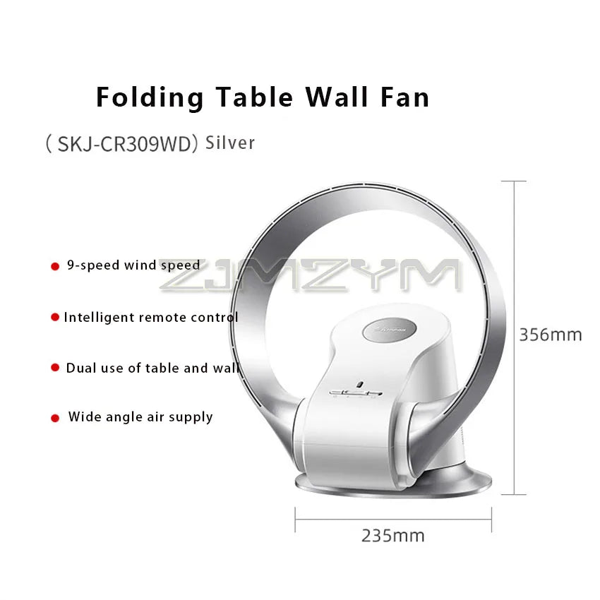 Bladeless Fan Muted Home Intelligent Wall Mounted Shaking Head Fan Floor Fan Remote Control Electric Fan Circulation Fan 220V