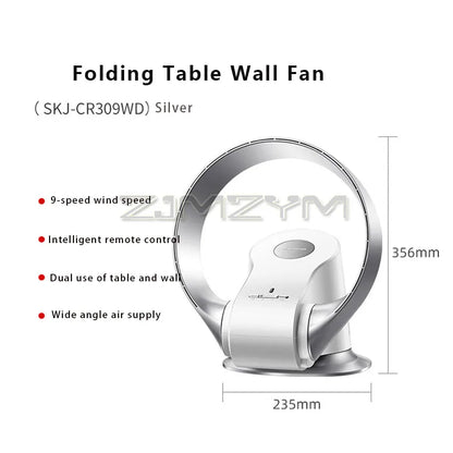 Bladeless Fan Muted Home Intelligent Wall Mounted Shaking Head Fan Floor Fan Remote Control Electric Fan Circulation Fan 220V