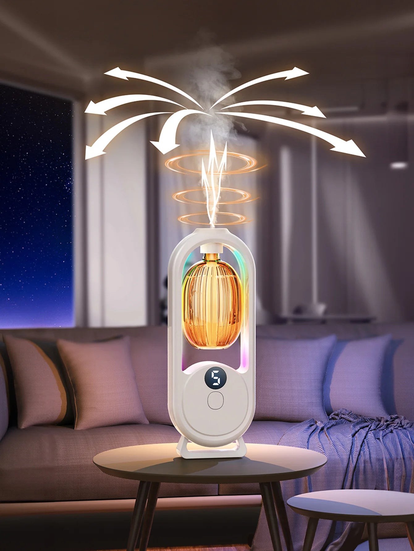 Rechargeable portable aromatherapy diffuser - Essential oil therapy machine - 6 types of aromatherapy oils -5 spray modes