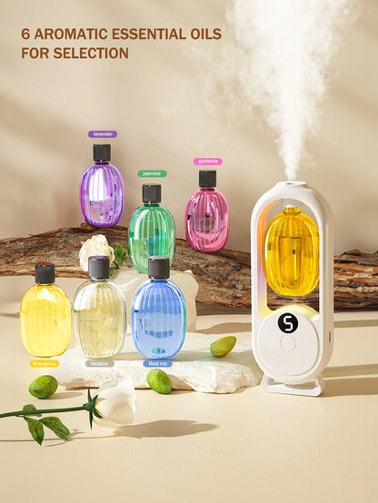 Rechargeable portable aromatherapy diffuser - Essential oil therapy machine - 6 types of aromatherapy oils -5 spray modes