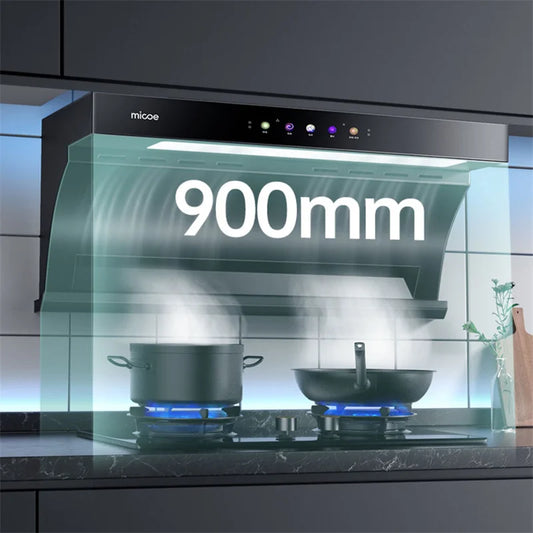 90cm Large Suction Hood Kitchen Range Hood Exhaust Fan Built-in Hood Household Side Double Suction Rental Kitchen Exhaust Hoods