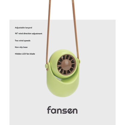Silicone cord adjustable wind direction turbine desktop halterneck handheld outdoor convenient USB small fan