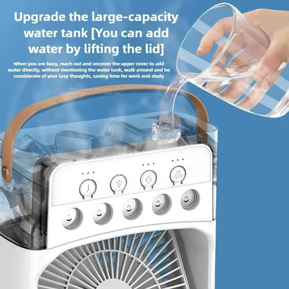 Midea Portable 3 In 1 Fan AIr Conditioner Household Small Air Cooler LED Night Lights Humidifier Air Adjustment Home Fans New
