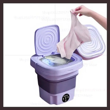 8L Portable Foldable Small Washing Machine With Spin Dryer Home Washing Machine Set Suitable For Socks And Underwear Dormitory