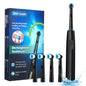 Electric Toothbrush Rotary Cleaning Teeth Brush Smart Timing with 4 Heads 5 Modes Setting Teeth Whitening Oral Car Rechargeable