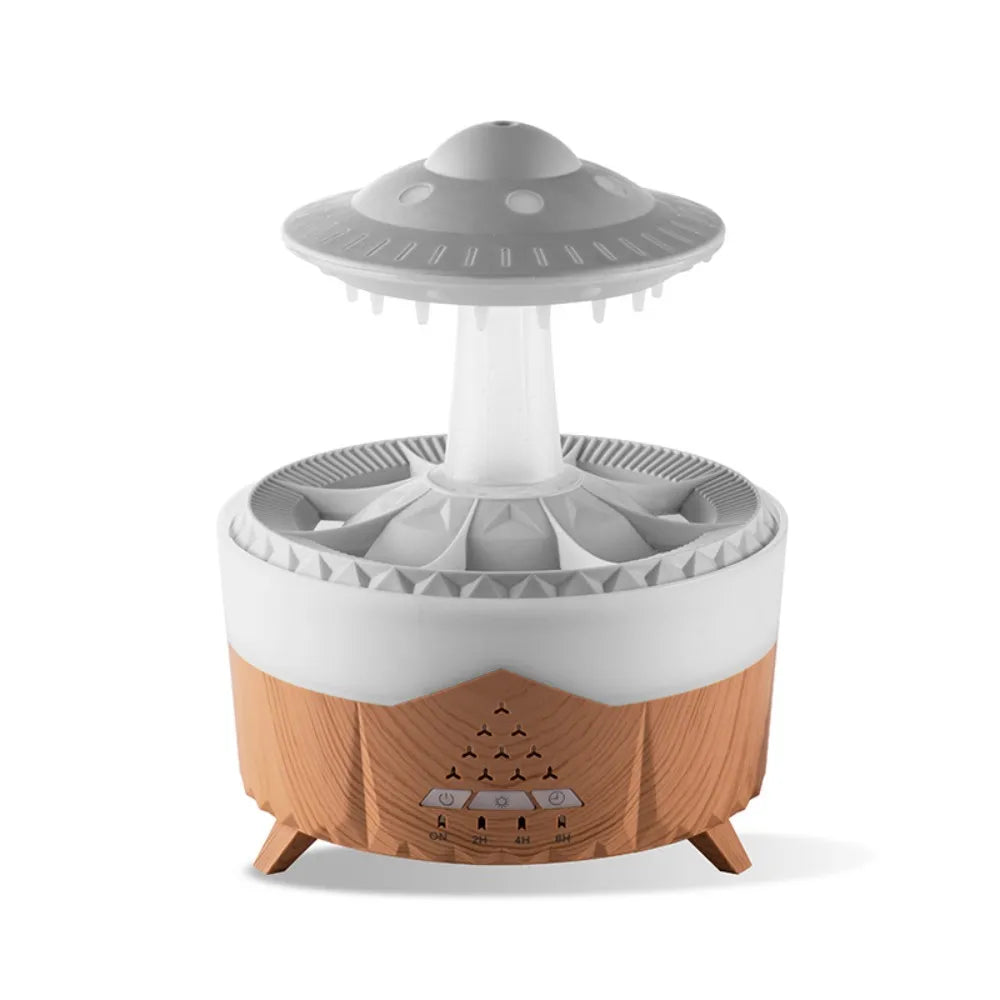 Christmas Tree Raindrops Air Humidifier UFO Umbrella Aroma Essential Oils Diffuser RGB Night Lights Home Office Aroma Diffuser