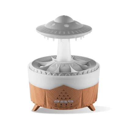 Christmas Tree Raindrops Air Humidifier UFO Umbrella Aroma Essential Oils Diffuser RGB Night Lights Home Office Aroma Diffuser