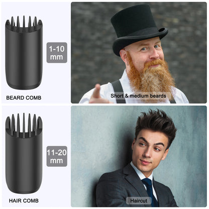 Hatteker 5-in-1 Professional Hair Trimmer for Men Rechargeable Electric Razor Adjustable Precision Waterproof Grooming kit