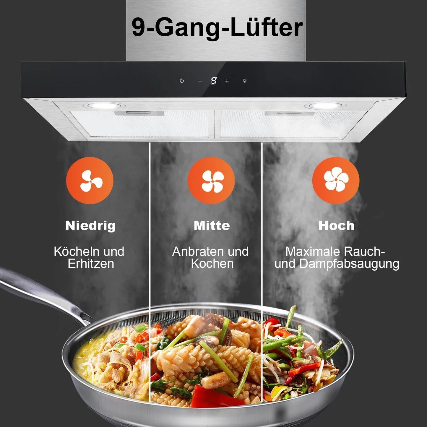 TopStrong 60cm 700m³/h Touch Control Wall-Mounted Extractor Hood TT0660D2-CC-I2