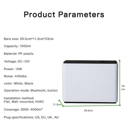 4000m³ Diffuser Home Appliance Perfume Electric Aroma Diffuser Bluetooth APP 1000ML Capacity Commercial HVAC Air Freshener
