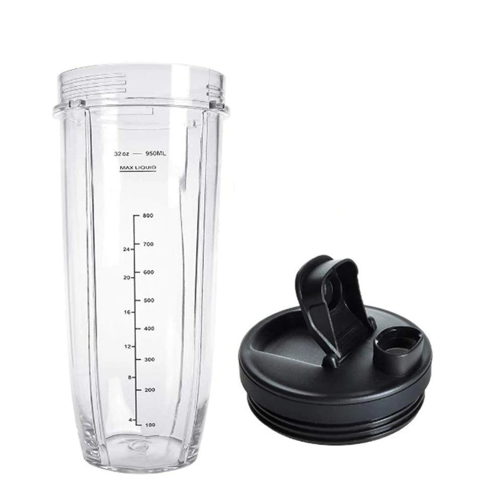 Lid and 32OZ Cup and 7 Fins Blade for Compatible for Ninja Auto IQ 1000W Blender Accessories Replacement Parts BL482-LITE