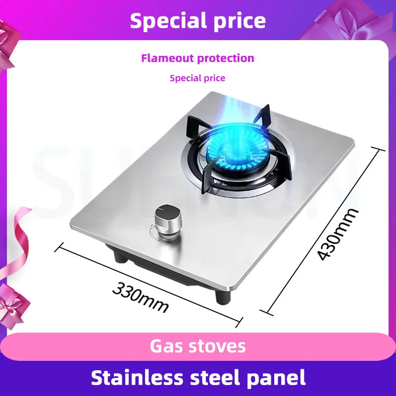 Household Gas Stove Hob Gas Burner Built-in Gas Cooker Desktop Gas Cooktop Timed Liquefied Gas Stove Cooktop estufa de gas