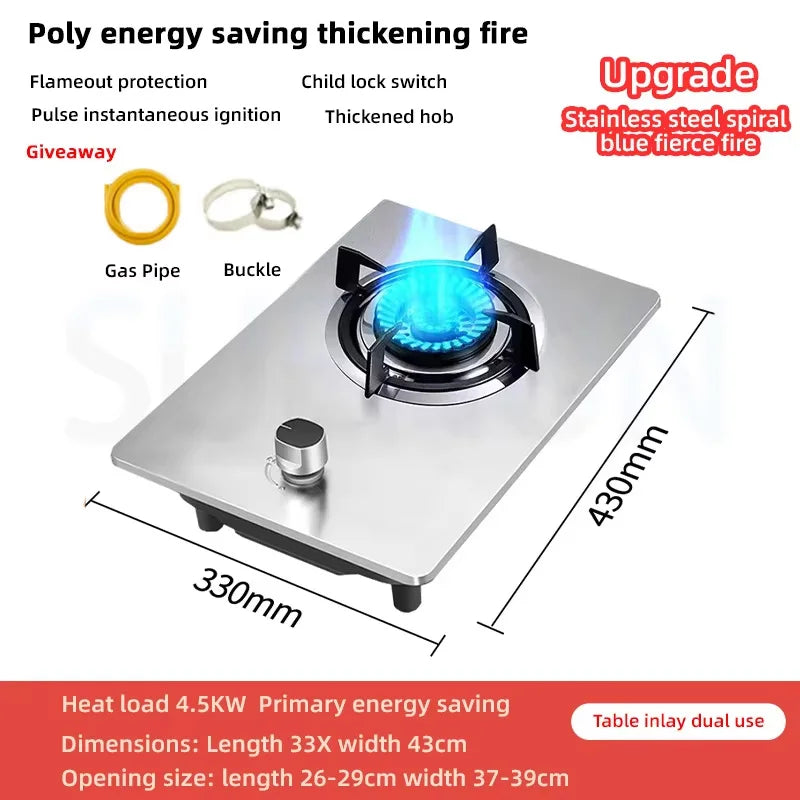 Household Gas Stove Hob Gas Burner Built-in Gas Cooker Desktop Gas Cooktop Timed Liquefied Gas Stove Cooktop estufa de gas