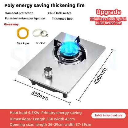 Household Gas Stove Hob Gas Burner Built-in Gas Cooker Desktop Gas Cooktop Timed Liquefied Gas Stove Cooktop estufa de gas