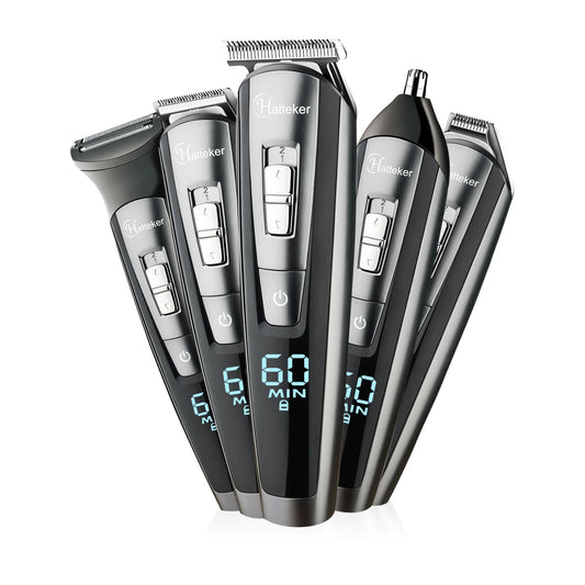 Hatteker 5in1 Adjust Hair Beard Trimmer Professional For Men Electric Shaver Hair Clipper Washable Facial&Body Groomer RFC-58805