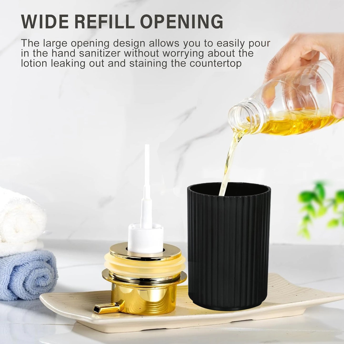 Black Foaming Hand Soap Dispenser Bathroom or Kitchen Dish and Hand Soap Foam Maker Refillable Lotion Pump Bottle Home Decor