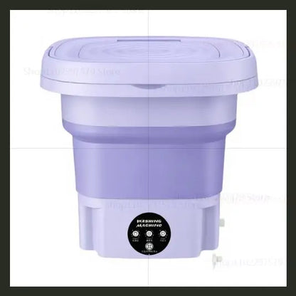 8L Portable Foldable Small Washing Machine With Spin Dryer Home Washing Machine Set Suitable For Socks And Underwear Dormitory